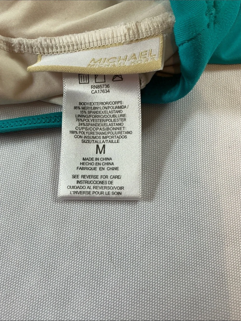 Michael Kors Teal Ruffled Multi Tier Swim Tankini Top Size Medium